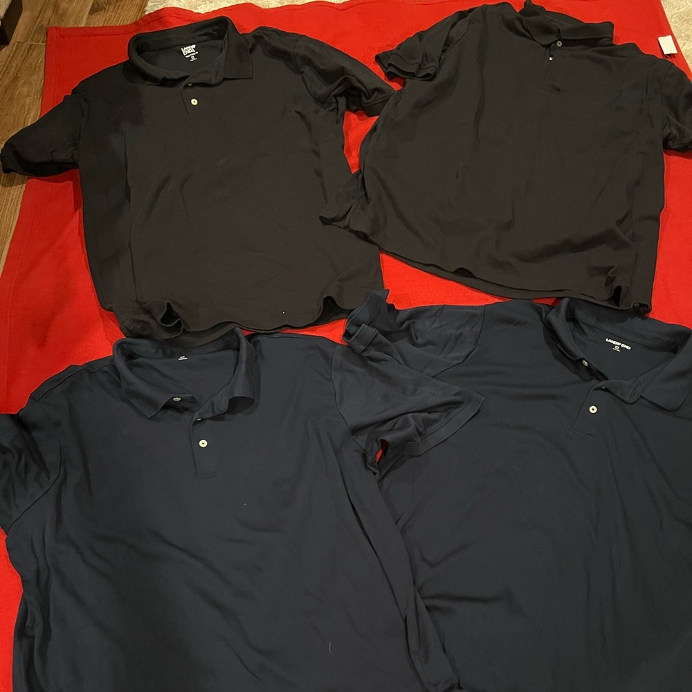 BUNDLE- ALL FOR$15 Lands' End Men's Navy & Black Polo Shirts